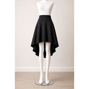J & K Black High Low Flare Skirt Size Small NWOT Stretch Fit